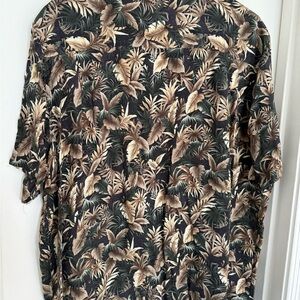 croft & barrow Black Tropical Leaf Button-Down Shirt